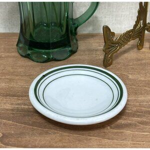 Restaurant Ware Shenango Butter Pat Triple Green Stripe Chunky China Ironstone